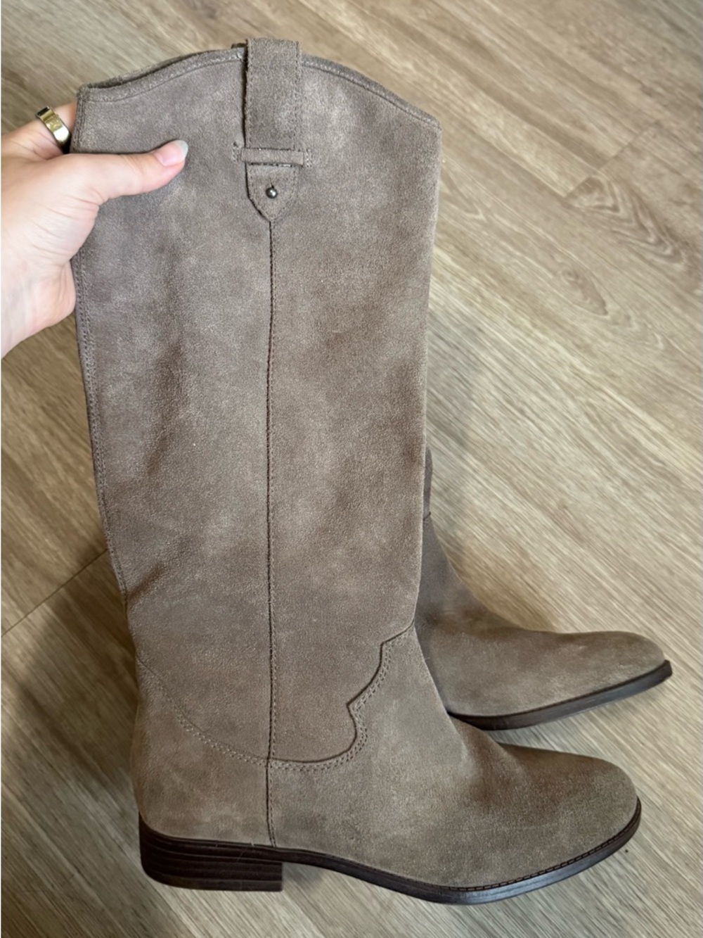 Frye & Co Suede Boots Size 8 Brown Gray Western Boho Festival